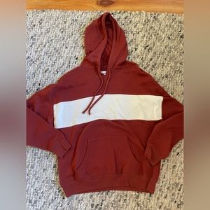 ABOUND red fire/white hoodie with kangaroo pouch